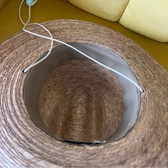 LIKE NEW Lack of Color Western Palma Straw Hat w/ adjustable beaded string - Picture 4 of 8